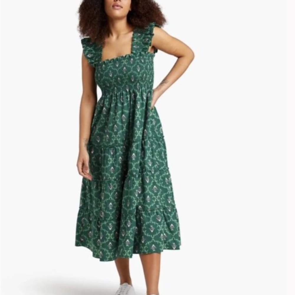 Hill House Ellie Nap Dress Emerald Trellis